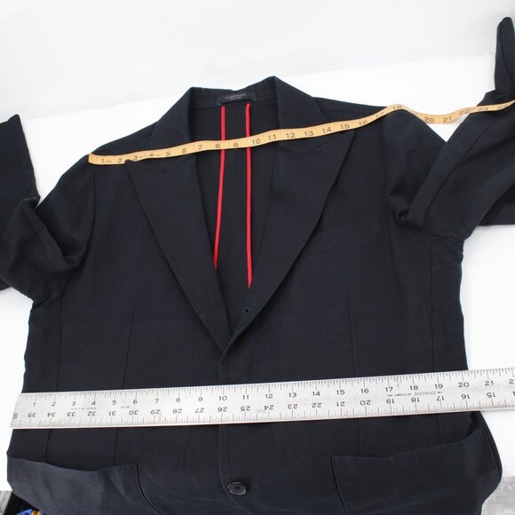 Studiosuits Sport Coat Men 42R Unstructured Linen Peak lapel Patch pockets black - Picture 11 of 13